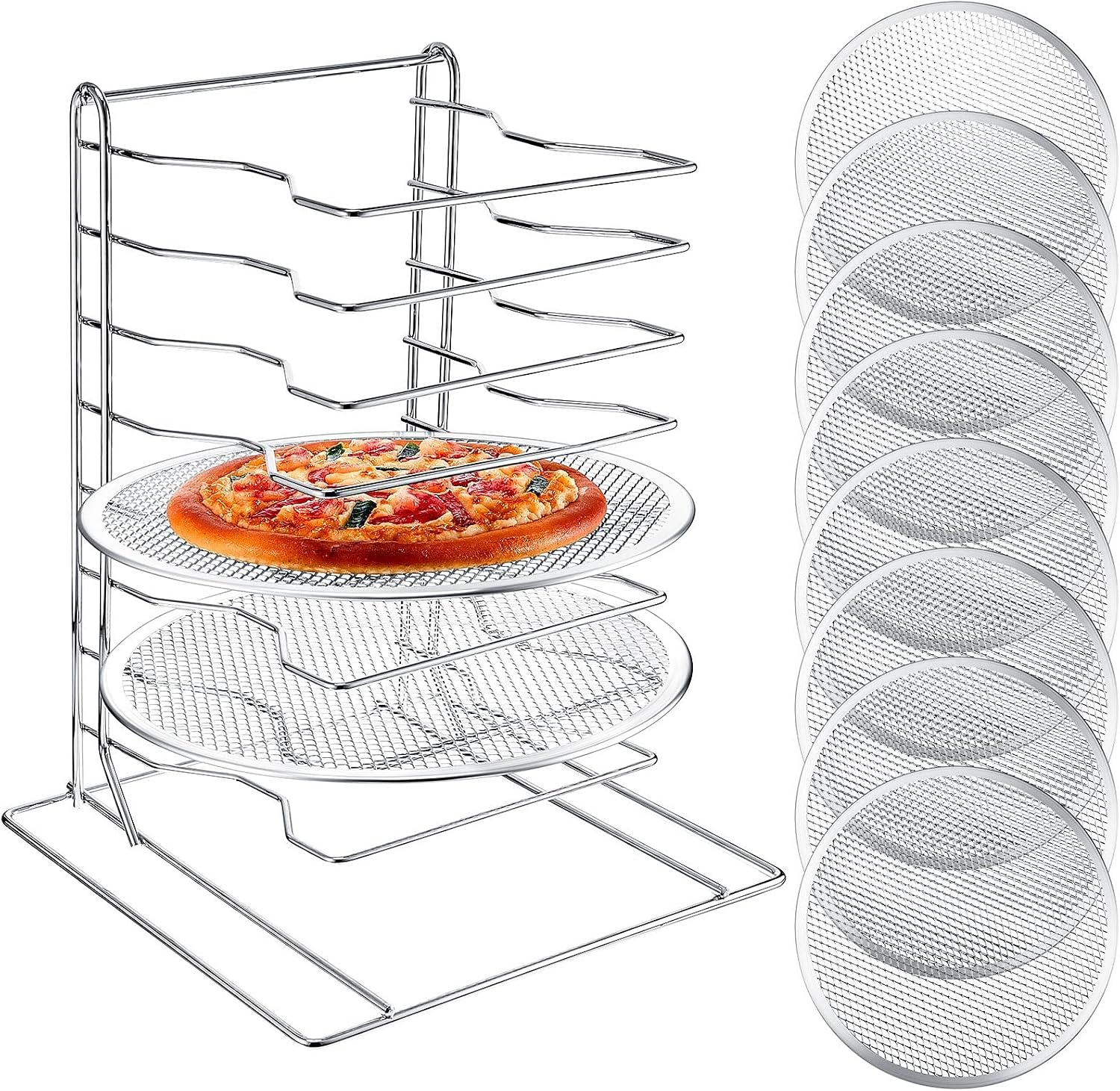 Kitchen Baking Rack - 피자랙 8단 스탠드, 8개의 알루미늄 구멍
