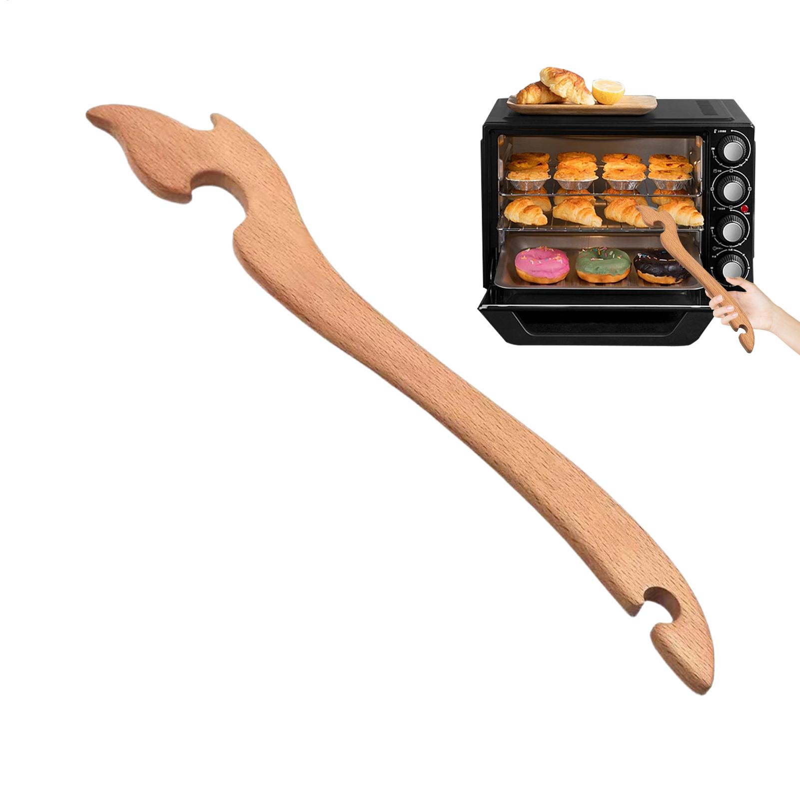 Kitchen Baking Rack - 나무 손잡이가 긴 오븐랙 풀러 도구,