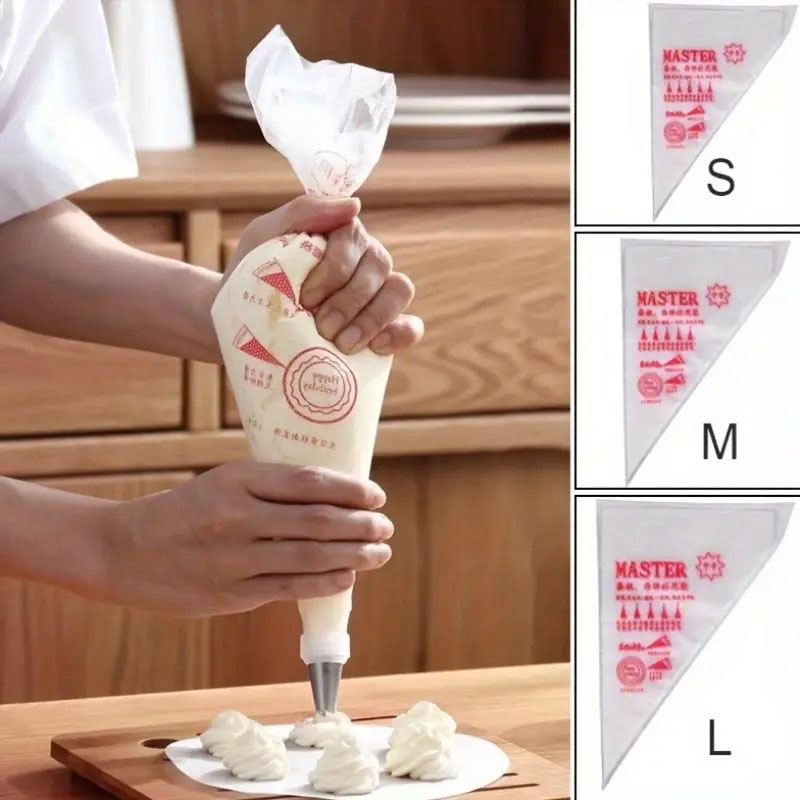 Piping Bag Disposable - 100PCS 두꺼운 일회용 과자 가방, 케이크