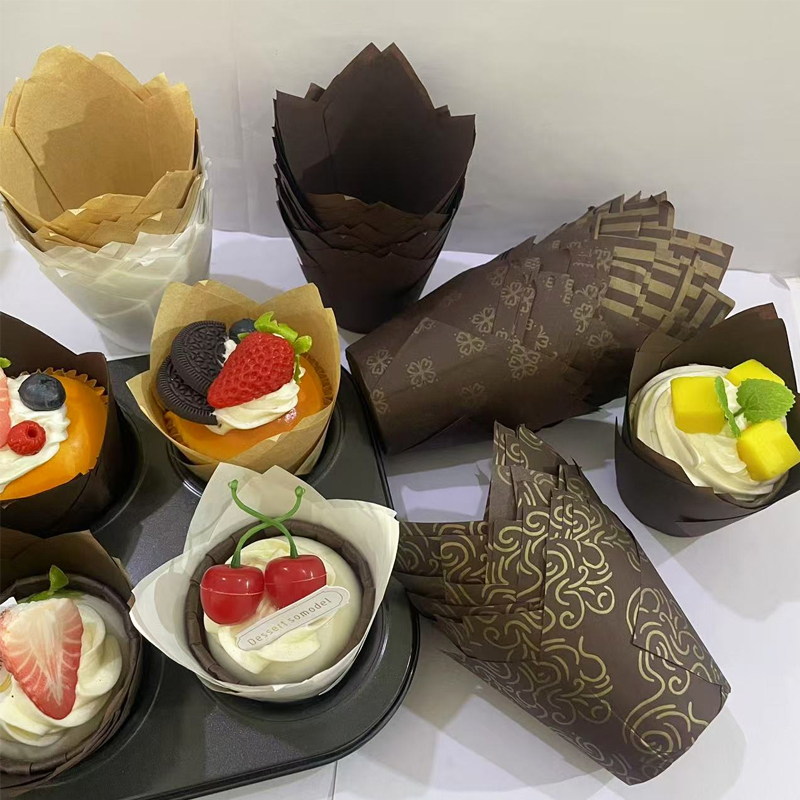 Kitchen Baking Essentials - 50개/100개/200개 튤립 케이크 종이컵, 내열성 및