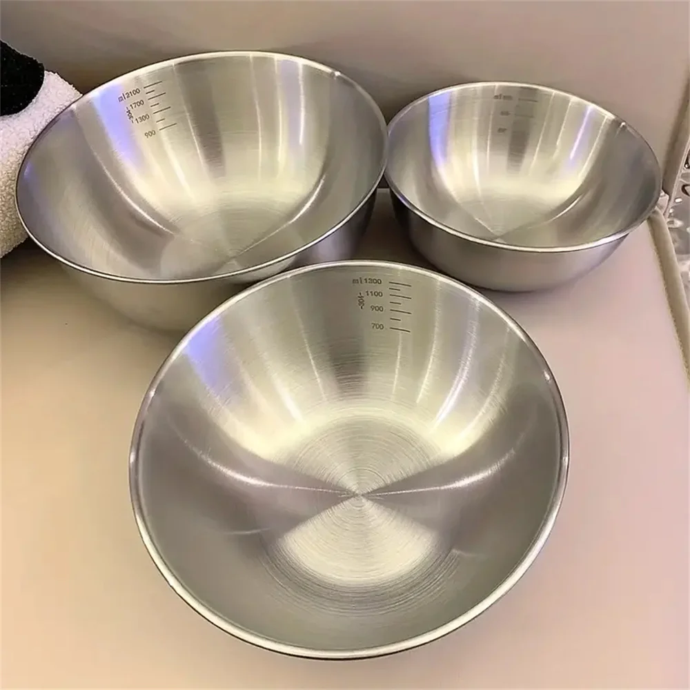 Kitchen Baking Essentials - 1-3 스테인리스 스틸 볼 세트(저울 포함)
