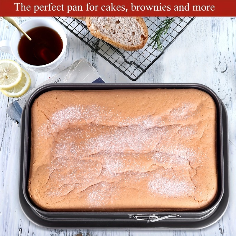 논스틱 탄소강 케이크 몰드 – 바닥이 분리되는 직사각형 - Kitchen Baking Essentials 리뷰 및 가격