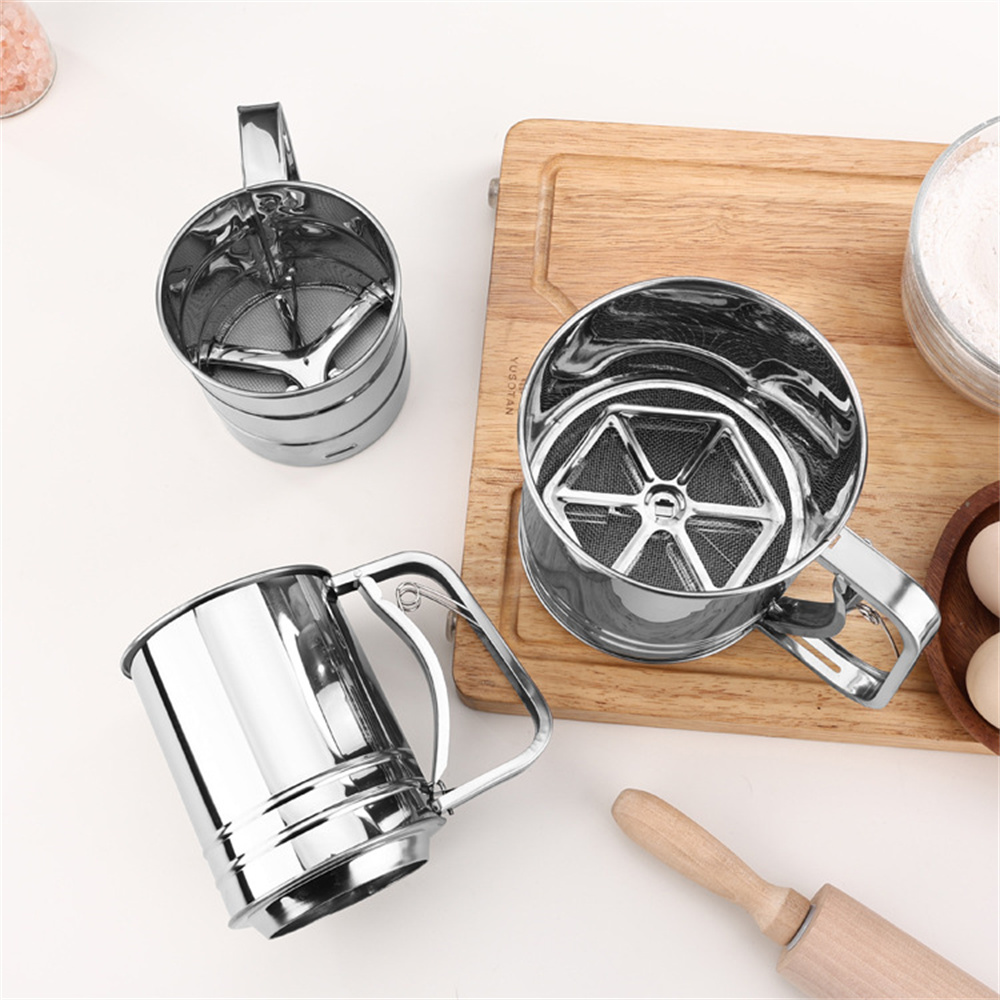 1/2개 스테인리스 스틸 밀가루 체망, 원핸드 프레스  - Kitchen Baking Essentials 리뷰 및 가격