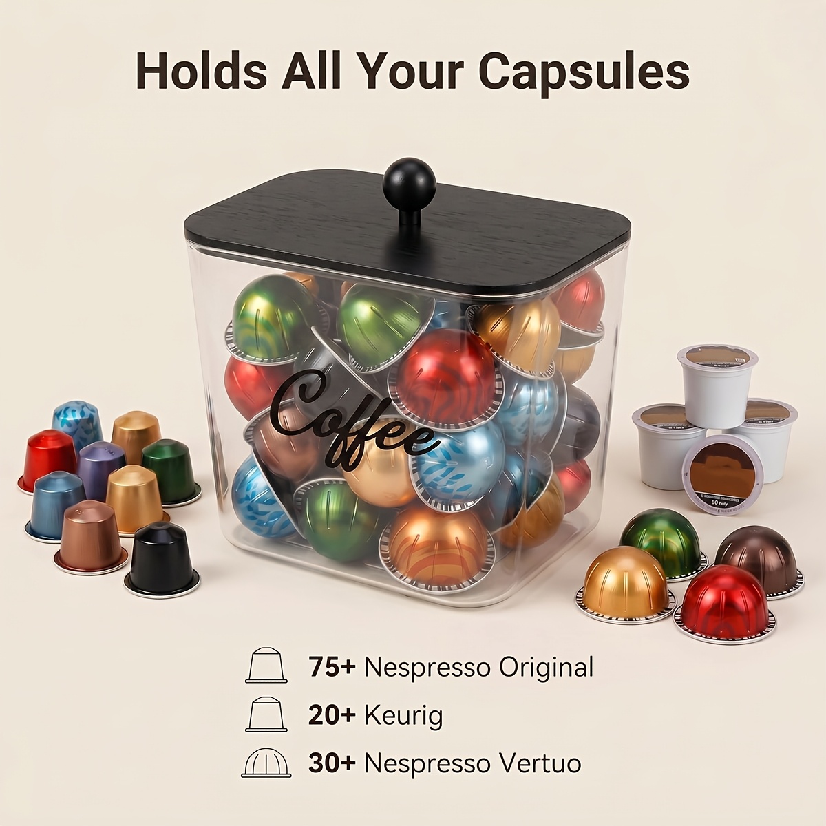 뚜껑이 있는 커피 포드 홀더 플라스틱 보관함 K컵 정리 - Kitchen Baking Tins 리뷰 및 가격