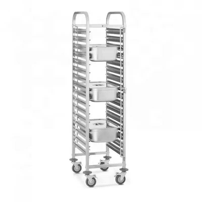 스테인리스 스틸 고강도 4륜 GN 팬 트롤리 베이커리  - Kitchen Baking Cart 리뷰 및 가격