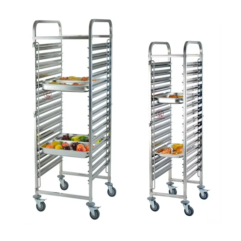 스테인리스 스틸 고강도 4륜 GN 팬 트롤리 베이커리  - Kitchen Baking Cart 리뷰 및 가격