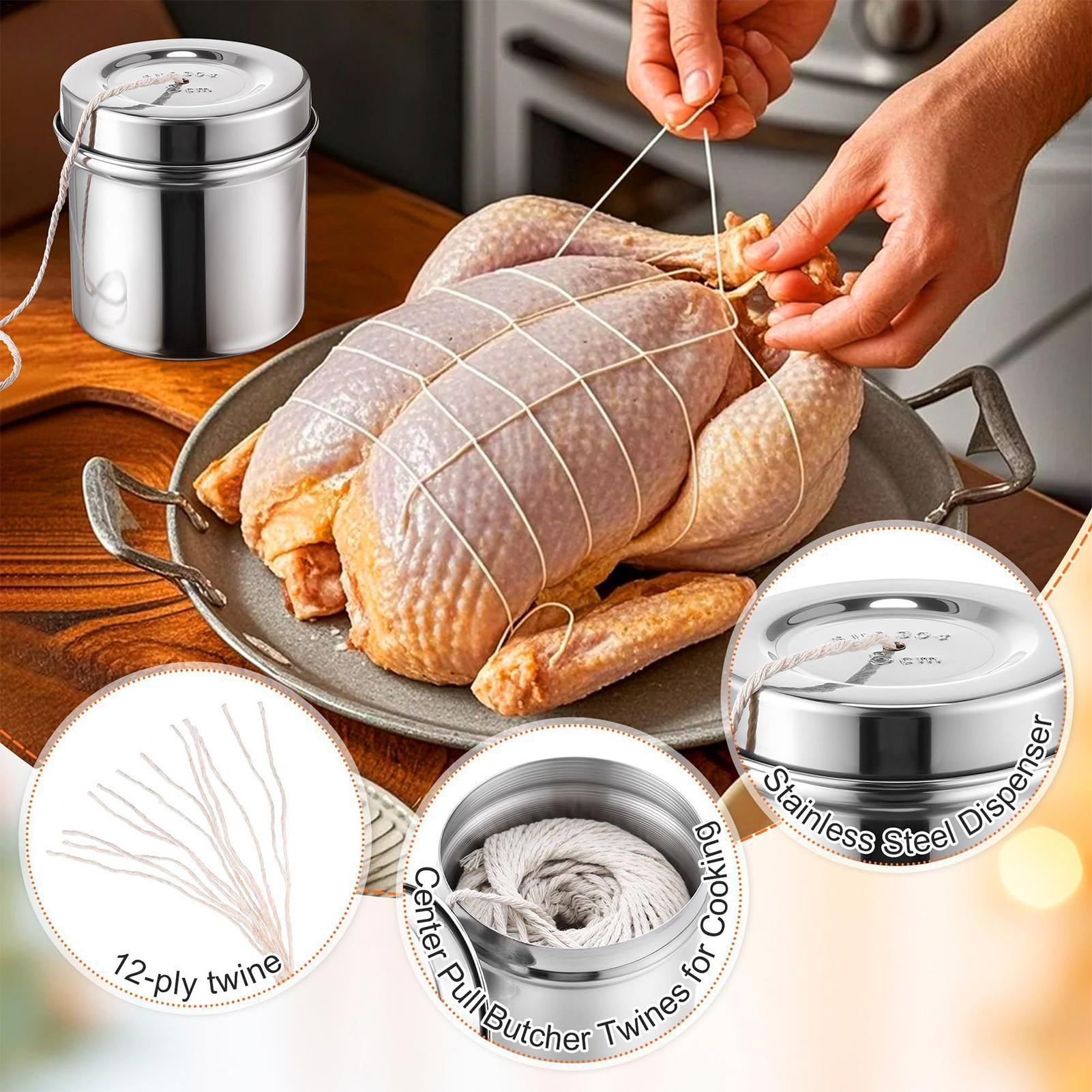 주방용 면끈 2롤 세트(스틸 디스펜서 포함), 고기,  - Kitchen Baking Twine 리뷰 및 가격