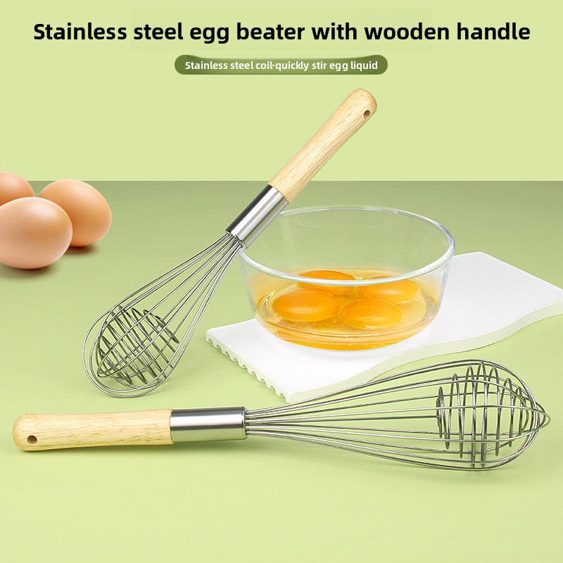 10/12인치 나무 손잡이 스테인리스 스틸 수동 계란  - Kitchen Baking Blender 리뷰 및 가격